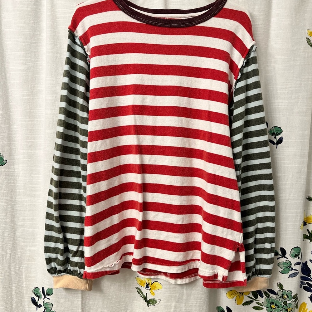 We The Free Red and White Striped Top